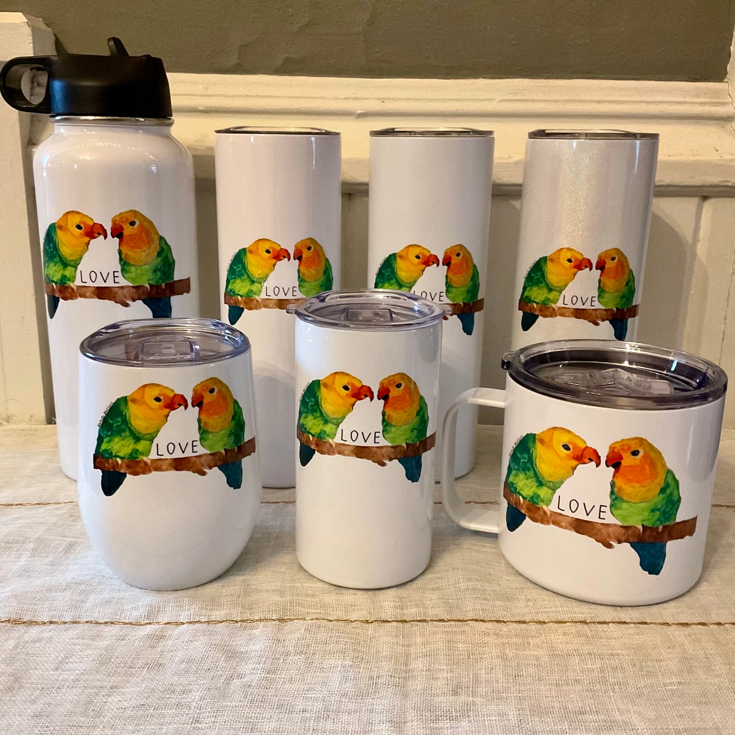 Love Birds Watercolor Products - Free Personalization!